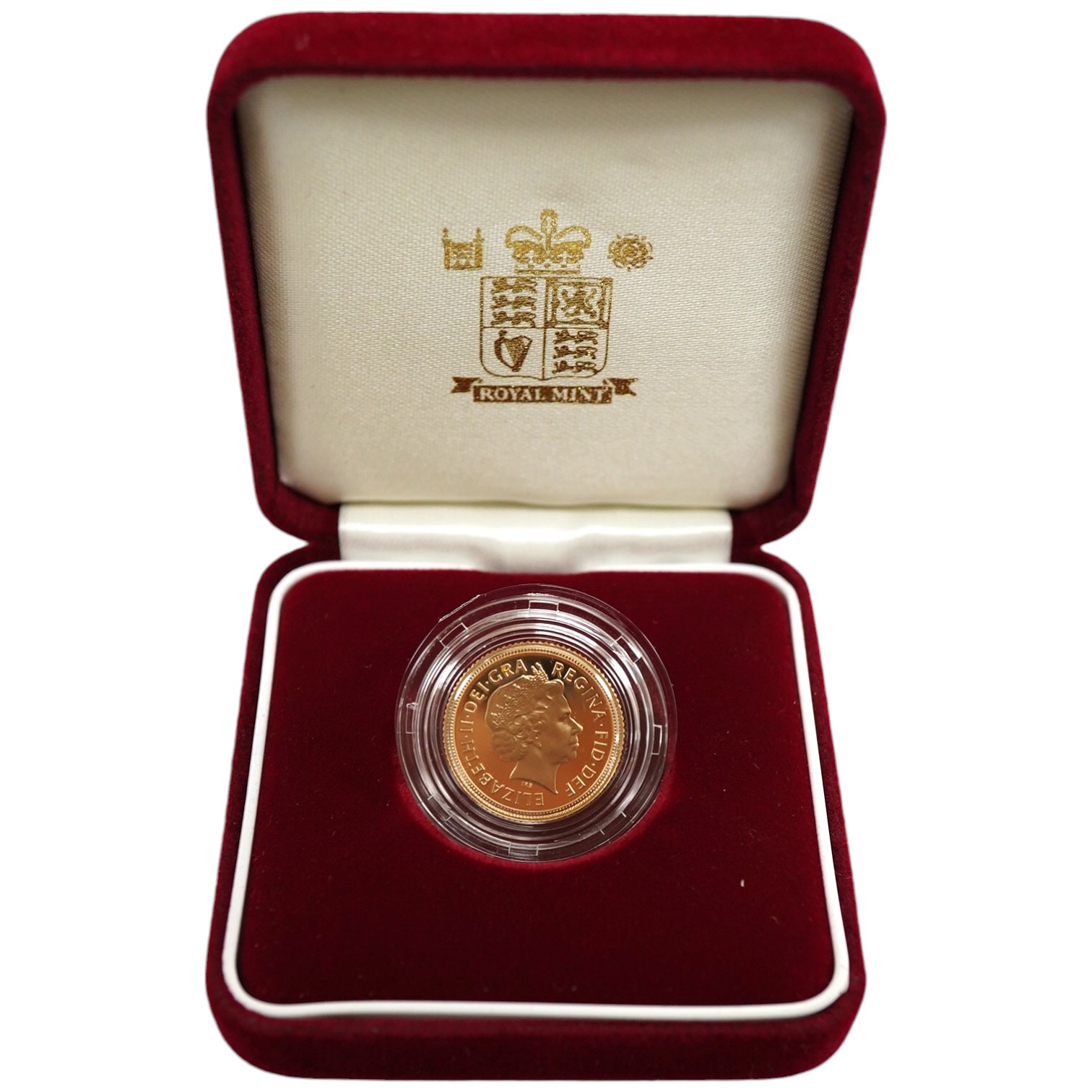 British gold coins, QEII Royal Mint Golden Jubilee 2002 UK proof half sovereign, in case of issue with certificate